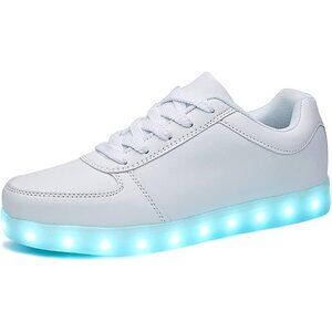 ⚡Unisex White USB Charging Light Up Shoes Sports LED Dancing Sneakers Lace Up
